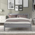 Solid Pine Wooden Bed Frame in Grey