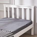 Panana White Single Bed Frame with Headboard