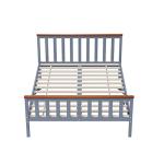Elegant Solid Wood Double Bed Frame in Grey