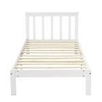 Panana White Single Bed Frame with Headboard