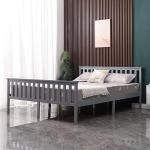 Solid Pine Double Bed with Headboard and Footboard