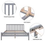 Solid Pine Wooden Bed Frame in Grey