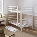 Elegant Solid Wood Bunk Bed with Guard Rail
