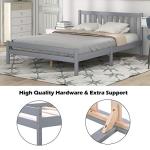 Solid Pine Wooden Bed Frame in Grey