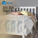 White Solid Pine Single Bed Frame for All Ages
