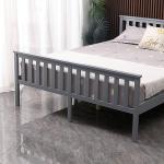 Solid Pine Double Bed with Headboard and Footboard