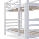 Elegant Solid Wood Bunk Bed with Guard Rail