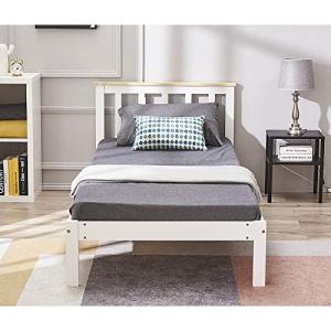 Panana Kids Single Bed Frame, White Pine Wood