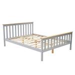 4.6FT Solid Wood Double Bed Frame in Grey