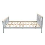 4.6FT Solid Wood Double Bed Frame in Grey
