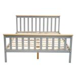4.6FT Solid Wood Double Bed Frame in Grey