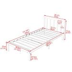 Panana Solid Pine Single Bed Frame, White/Natural