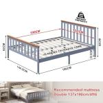 ZANOFIRA 4ft6 Solid Pine Double Bed Frame
