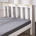 Panana Solid Pine Single Bed Frame, White/Natural