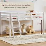 Sydney High Sleeper Bunk Bed in White