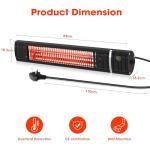 2000W Wall-Mounted Outdoor Infrared Patio Heater