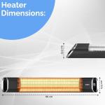 2000W Infrared Patio Heater with Tripod & Remote
