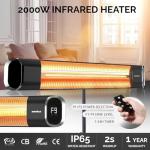 2000W Infrared Patio Heater with Tripod & Remote
