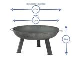 75cm Cast Iron Outdoor Fire Pit Bowl