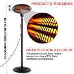 2KW Patio Heater with Adjustable Height and Heat