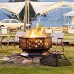 Yaheetech Large Hexagon Fire Pit for Outdoor Use