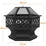 Yaheetech Large Hexagon Fire Pit for Outdoor Use