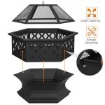 Yaheetech Large Hexagon Fire Pit for Outdoor Use