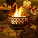 Yaheetech Large Hexagon Fire Pit for Outdoors