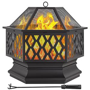 Yaheetech 66cm Hex-Shaped Outdoor Fire Pit