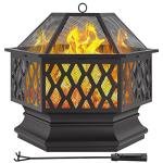 Yaheetech 66cm Hex-Shaped Outdoor Fire Pit