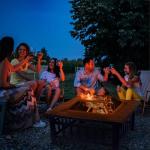 32-Inch Square Outdoor Fire Pit with Grill