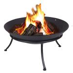 Black Melbourne Iron Cast Metal Fire Pit Bowl