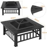 Yaheetech 3-in-1 Square Outdoor Fire Pit