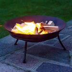 Black Melbourne Iron Cast Metal Fire Pit Bowl