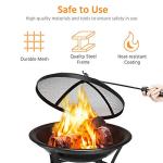Yaheetech Round Outdoor Fire Pit for Patio