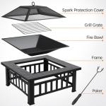 Yaheetech 3-in-1 Square Outdoor Fire Pit