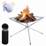 42cm Portable Stainless Steel Fire Pit Set