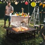 Yaheetech Garden Fire Pit with Cover and Poker