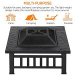 Yaheetech 3-in-1 Square Outdoor Fire Pit