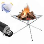 42cm Portable Stainless Steel Fire Pit Set