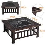 Yaheetech Garden Fire Pit with Cover and Poker