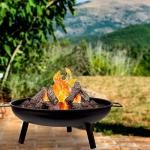 Matt Black Outdoor Fire Pit for Garden or Camping