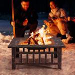 Yaheetech Garden Fire Pit with Cover and Poker