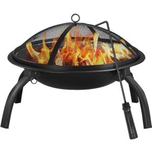 Yaheetech Portable Folding Fire Pit with Grill