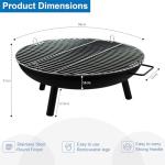 Matt Black Outdoor Fire Pit for Garden or Camping