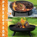 Matt Black Outdoor Fire Pit for Garden or Camping