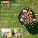 Matt Black Outdoor Fire Pit for Garden or Camping