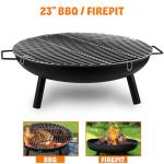 Matt Black Outdoor Fire Pit for Garden or Camping