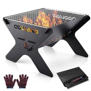 Portable Camping Fire Pit and Grill with Bag