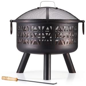 VonHaus Portable Outdoor Fire Pit with Mesh Guard